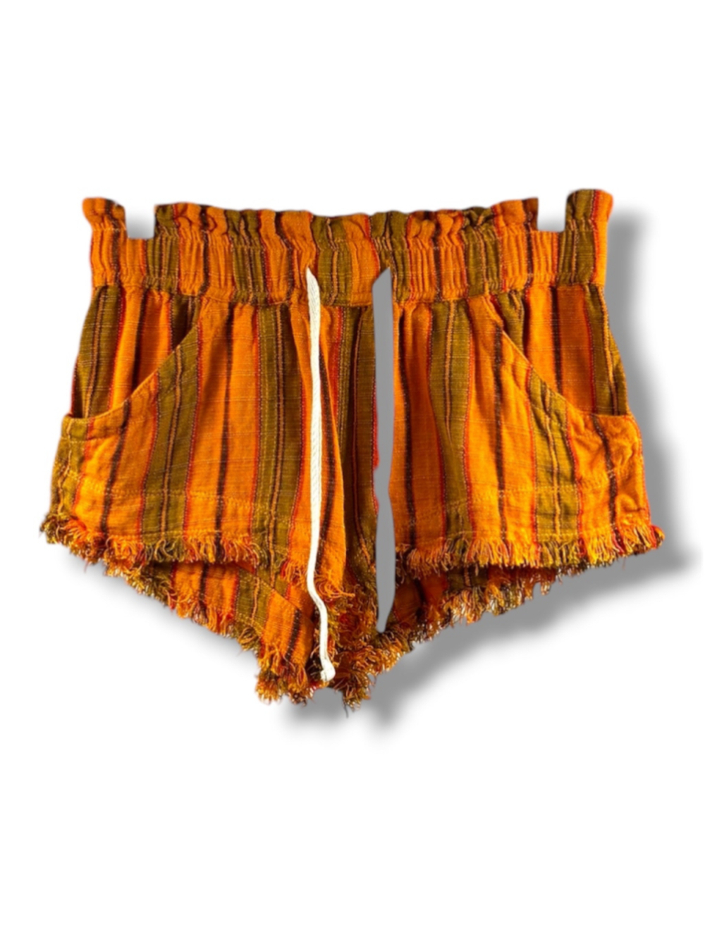 BDG Urban Outfitters HR Striped Shorts in Orange and Brown Size S